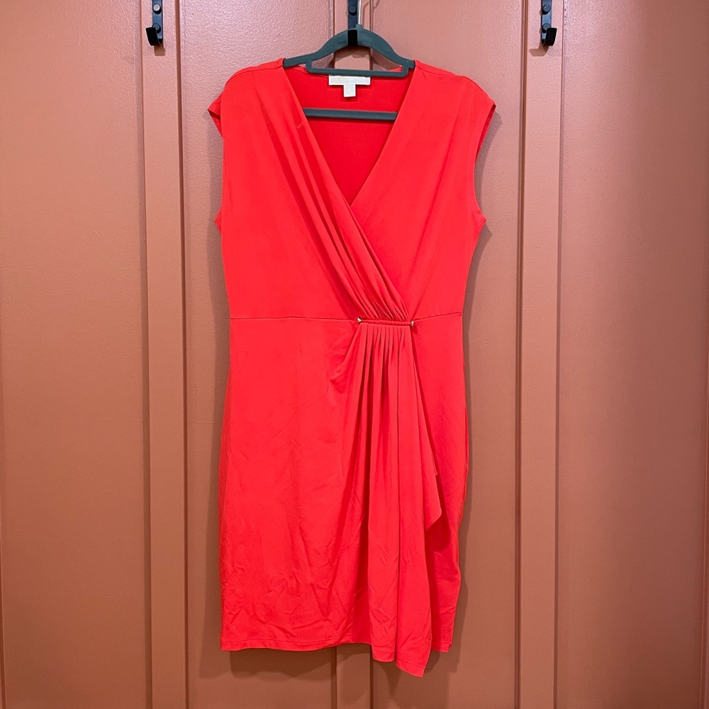 Michael Kors orange fitted dress